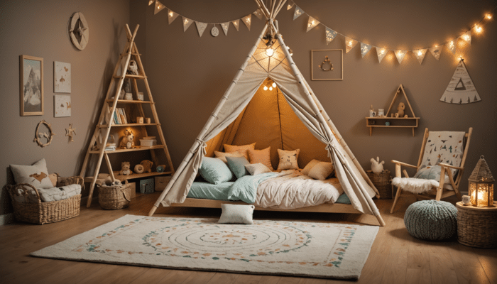 découvrez le lit tipi, un espace de rêve féerique pour les enfants. transformez la chambre en un univers magique où l'imagination et l'aventure se rencontrent. idéal pour créer des nuits étoilées et des rêves inoubliables.