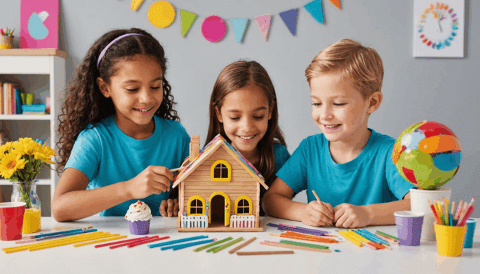 explorez 35 idées originales de bricolages avec des bâtonnets de glace pour occuper et développer la créativité des enfants en 2025. activités ludiques et faciles à réaliser à la maison ou à l’école !