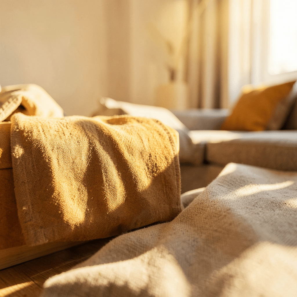 Déco mur chambre bébé mixte avec mobile en bois et illustration botanique douce