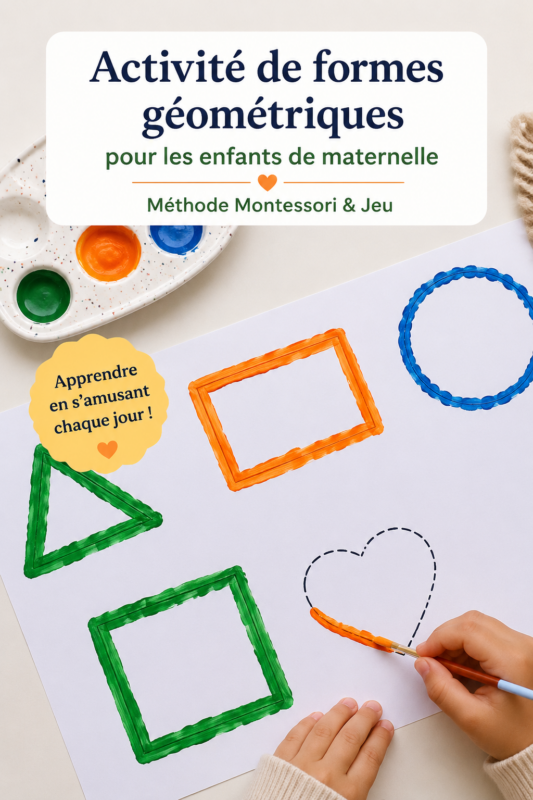 Enfants jouant avec des formes géométriques colorées