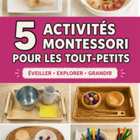Enfant jouant avec des activités Montessori colorées pour tout-petits.