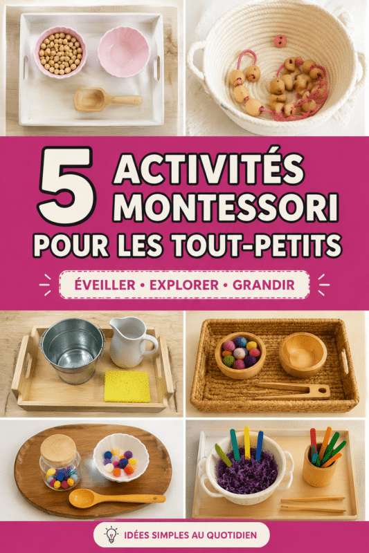 Enfant jouant avec des activités Montessori colorées pour tout-petits.