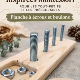 Panneau d'activités Montessori en bois avec vis et boulons pour les enfants
