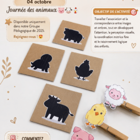 Enfants jouant avec des ombres sur un mur.