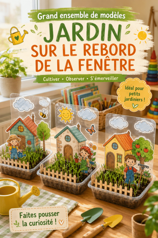 Un jardin d'intérieur décoré sur un rebord de fenêtre avec différentes plantes