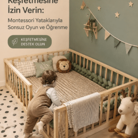 Enfant jouant dans une chambre avec un lit Montessori