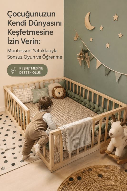 Enfant jouant dans une chambre avec un lit Montessori