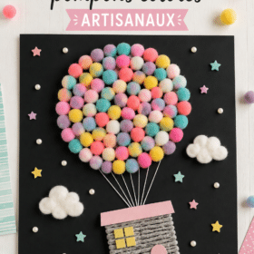 Des pompons colorés artisanaux sur un fond lumineux.