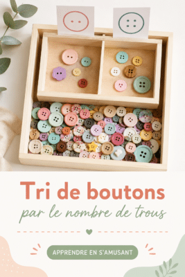 Un enfant jouant avec des boutons colorés pour un jeu de tri éducatif