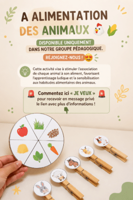 Enfants jouant à un jeu éducatif sur l'alimentation des animaux