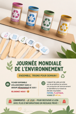 Un groupe d'enfants faisant une activité de recyclage amusante en plein air.