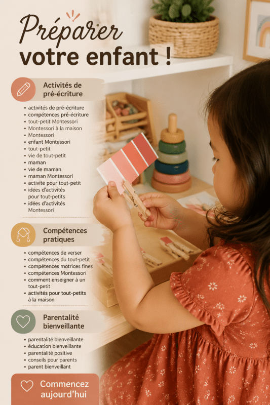 Enfant s'amusant avec des activités d'écriture Montessori à la maison