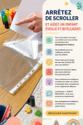 Un enfant joyeux interagissant avec des jeux éducatifs colorés