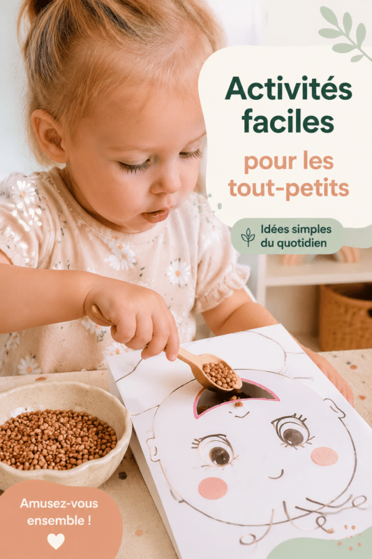 Un enfant s'amusant avec des jouets faits maison en carton coloré.