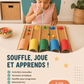 Enfant jouant avec des matériaux créatifs pour stimuler ses compétences motrices.