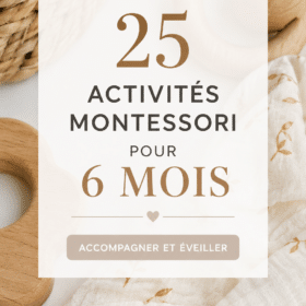 Bébé de 6 mois jouant avec des jouets éducatifs dans un environnement Montessori.