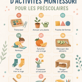 Enfant jouant à une activité Montessori, explorant son environnement d'apprentissage.