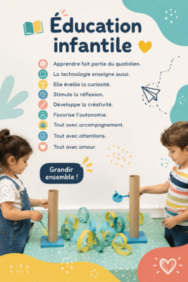 Enfant utilisant une tablette pour apprendre de manière ludique