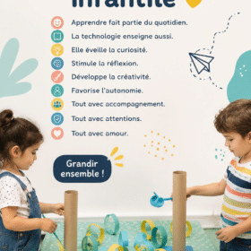 Enfant utilisant une tablette pour apprendre de manière ludique