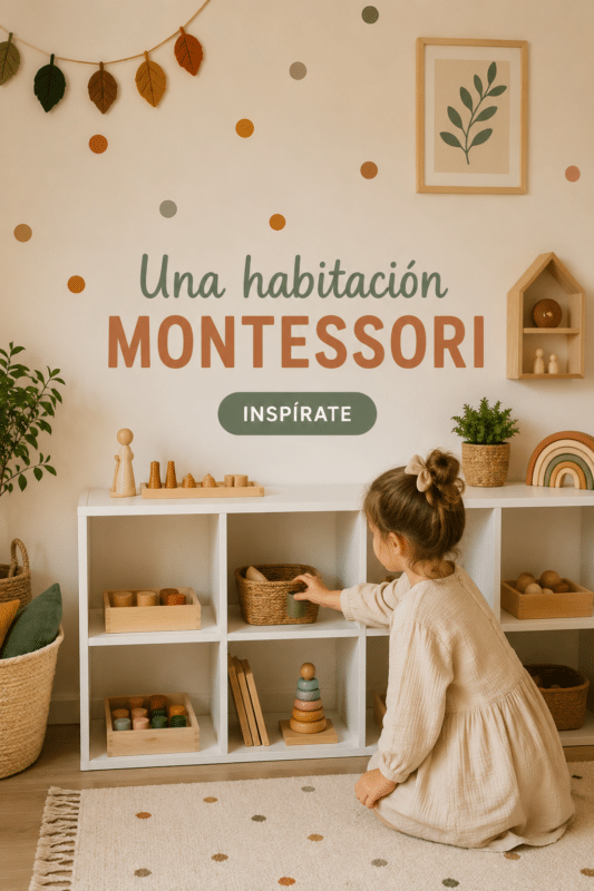 Chambre Montessori pour enfant avec mobilier adapté et espace de jeu