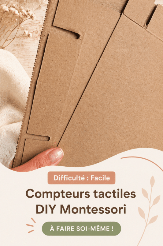 Chiffres tactiles Montessori colorés faits maison sur une table en bois