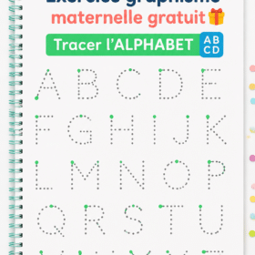 Enfant en train de tracer l'alphabet avec des pointillés sur une feuille.