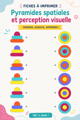 Fiches imprimables pour stimuler la perception spatiale et visuelle des enfants.