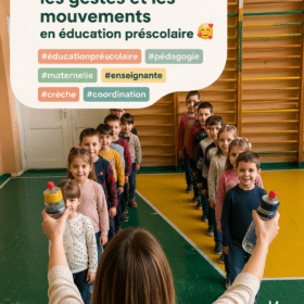 Un groupe d'enfants s'amusaient à danser et à jouer ensemble, illustrant l'importance des gestes dans l'éducation.
