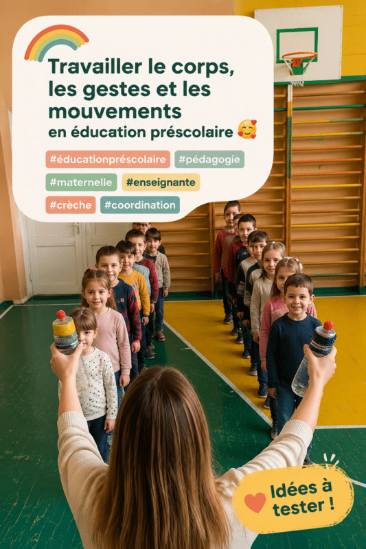 Un groupe d'enfants s'amusaient à danser et à jouer ensemble, illustrant l'importance des gestes dans l'éducation.