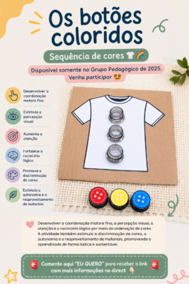 Enfants jouant avec des boutons colorés pour développer leur motricité fine.