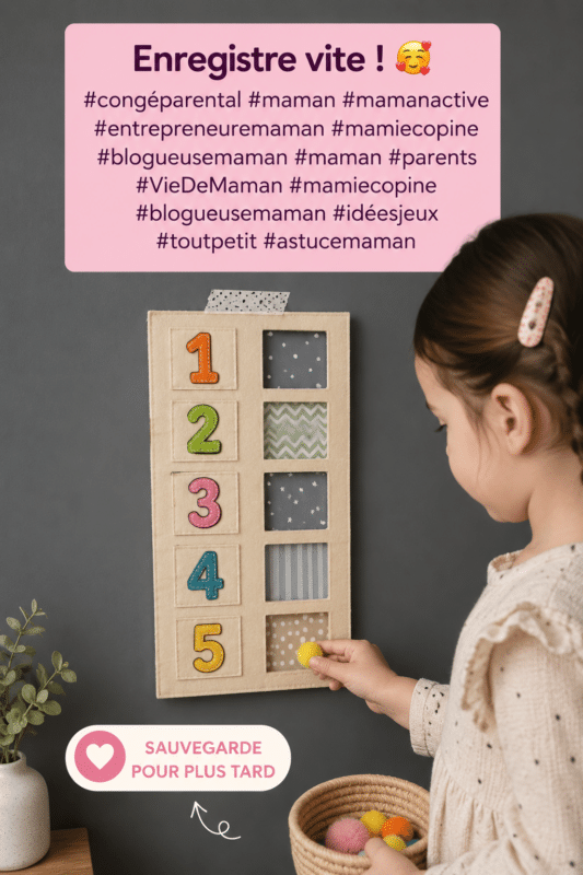 Une maman joue avec son tout-petit, autour de jeux d'éveil colorés.