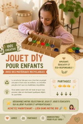 Enfants créant des jouets en utilisant des matériaux recyclés dans un cadre chaleureux.