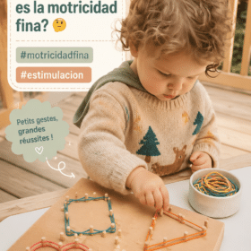 Un enfant s'exerce à la motricité fine en jouant avec des blocs