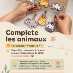 Un enfant s'amusant avec des jeux éducatifs sur les animaux pour développer sa perception visuelle.