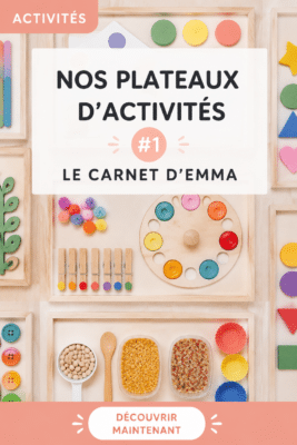 Assortiment de plateaux d'activités colorés pour enfants.