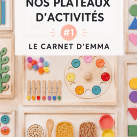 Assortiment de plateaux d'activités colorés pour enfants.