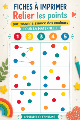 Filles colorées de points à relier pour apprendre les couleurs avec un enfant