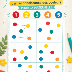 Filles colorées de points à relier pour apprendre les couleurs avec un enfant