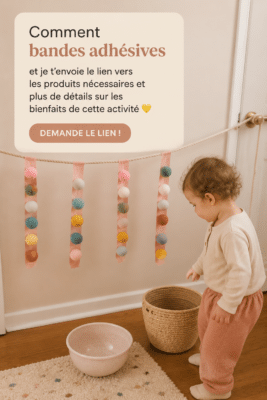 Un enfant utilisant des Sticky Strips pour créer des œuvres d'art colorées.