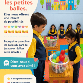 Un enfant s'amusant avec des ballons colorés dans un parc.