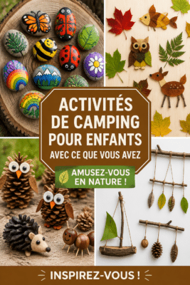 Enfants jouant à des activités de camping dans le jardin.