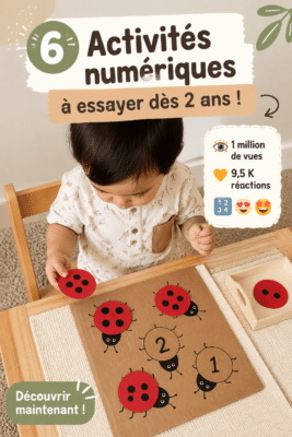 Un parent joue avec son enfant en utilisant des chiffres en bois colorés