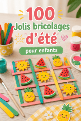 Enfants s'amusant avec des projets créatifs d'été en plein air