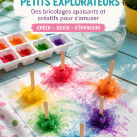 Enfants heureux réalisant des activités créatives d'été dans le jardin