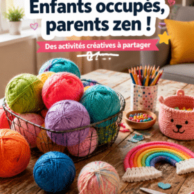 Enfants jouant avec de la laine pour des activités créatives