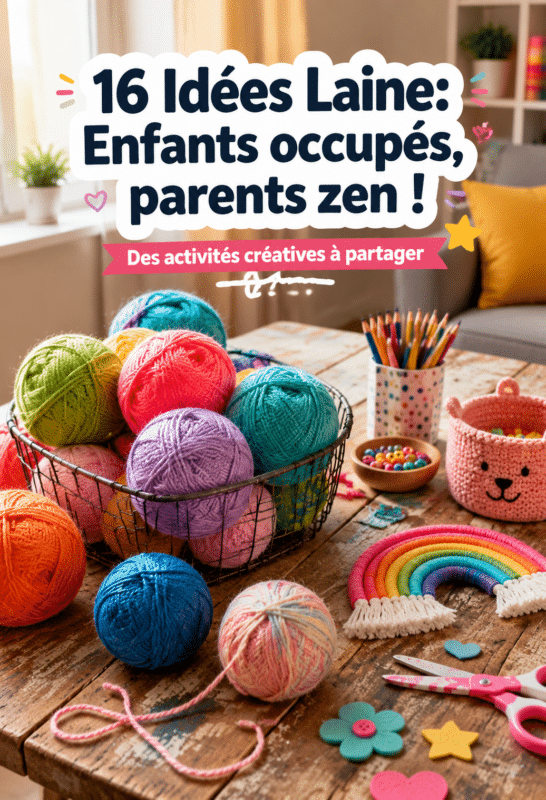 Enfants jouant avec de la laine pour des activités créatives
