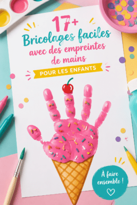 Activités manuelles colorées avec les empreintes des enfants