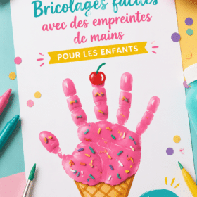 Activités manuelles colorées avec les empreintes des enfants
