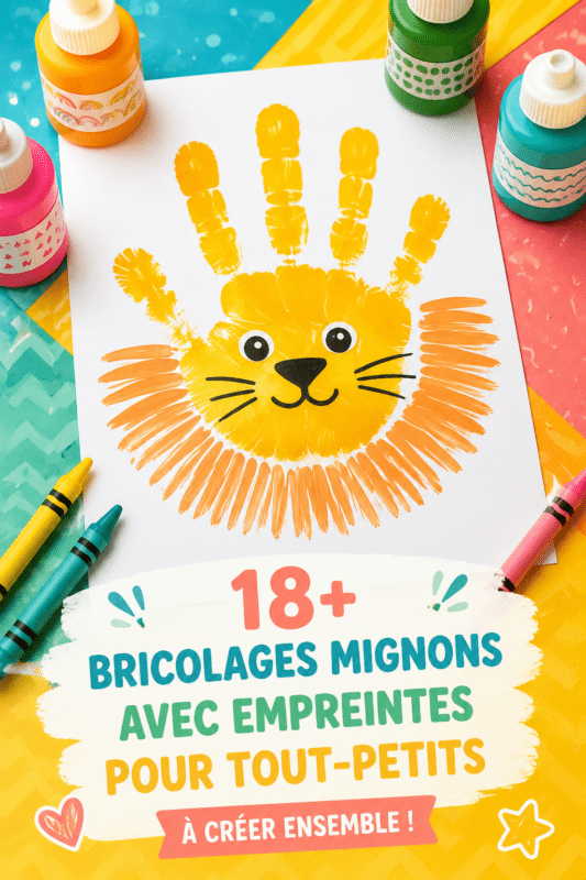 Activités manuelles colorées pour enfants utilisant des empreintes de mains