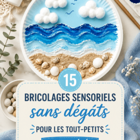Des enfants jouant avec des activités sensorielles d'été sans désordre.